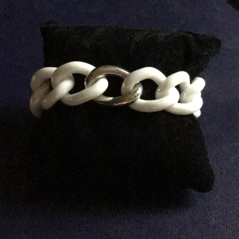 White ceramic link bracelet
